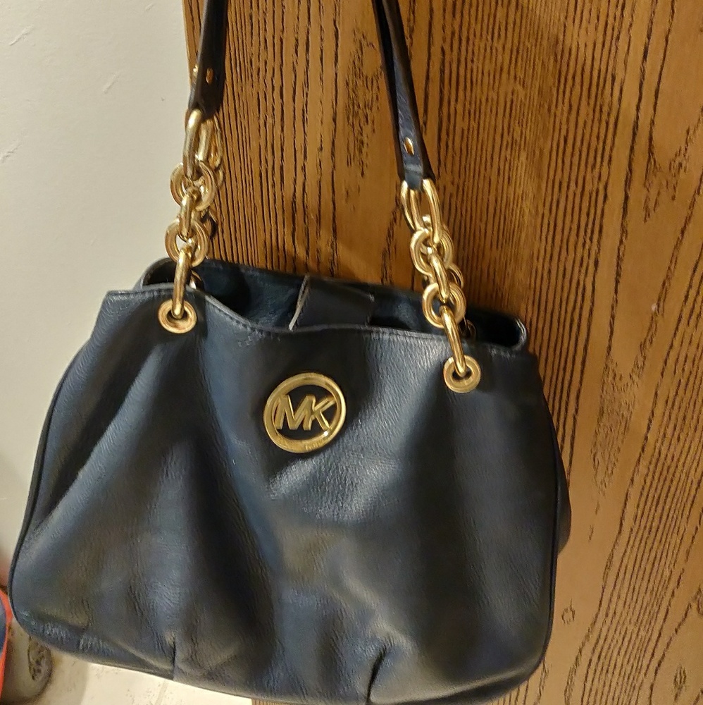 Navy and gold hardware Michael Kors purse
